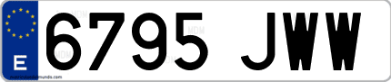 Ejemplo de matrícula de coche ordinaria 6795 JWW