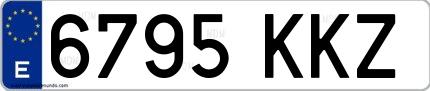 Ejemplo de matrícula española 6795 KKZ
