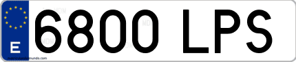 Ejemplo de matrícula de coche ordinaria 6800 LPS