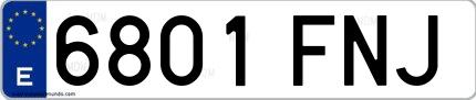 Ejemplo de matrícula española 6801 FNJ