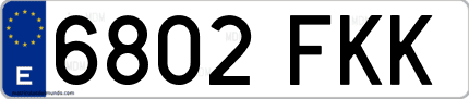 Ejemplo de matrícula de coche ordinaria 6802 FKK