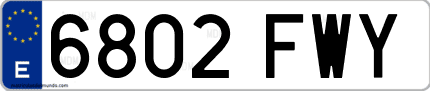 Ejemplo de matrícula de coche ordinaria 6802 FWY