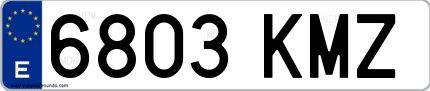 Ejemplo de matrícula española 6803 KMZ