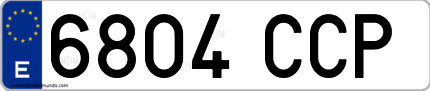 Ejemplo de matrícula de coche ordinaria 6804 CCP