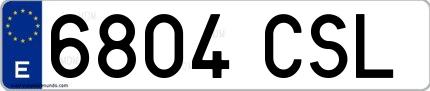 Ejemplo de matrícula española 6804 CSL