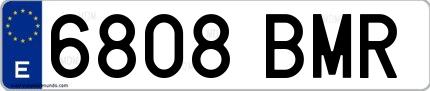 Ejemplo de matrícula española 6808 BMR