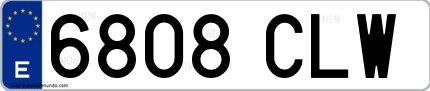 Ejemplo de matrícula española 6808 CLW