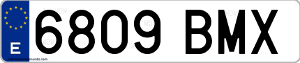 Ejemplo de matrícula de coche ordinaria 6809 BMX