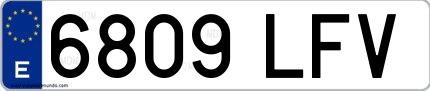 Ejemplo de matrícula española 6809 LFV