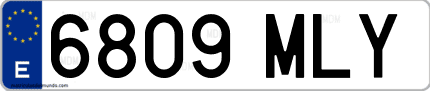 Ejemplo de matrícula de coche ordinaria 6809 MLY