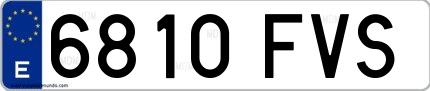 Ejemplo de matrícula española 6810 FVS