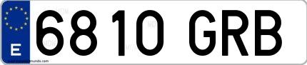 Ejemplo de matrícula española 6810 GRB