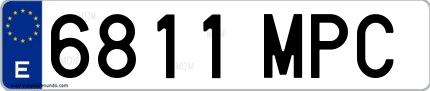 Ejemplo de matrícula española 6811 MPC