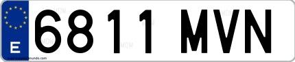 Ejemplo de matrícula española 6811 MVN