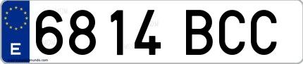 Ejemplo de matrícula española 6814 BCC