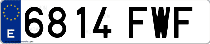 Ejemplo de matrícula de coche ordinaria 6814 FWF