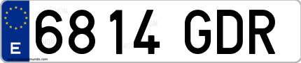 Ejemplo de matrícula de coche ordinaria 6814 GDR