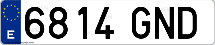 Ejemplo de matrícula de coche ordinaria 6814 GND