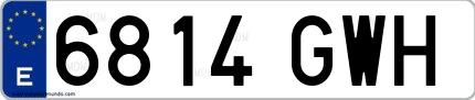 Ejemplo de matrícula española 6814 GWH
