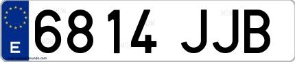 Ejemplo de matrícula española 6814 JJB