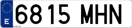 Ejemplo de matrícula española 6815 MHN