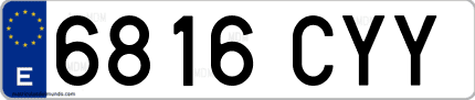Ejemplo de matrícula de coche ordinaria 6816 CYY