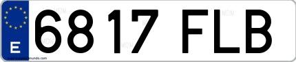 Ejemplo de matrícula española 6817 FLB