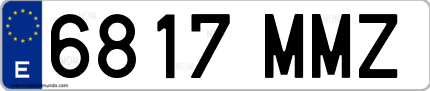 Ejemplo de matrícula de coche ordinaria 6817 MMZ