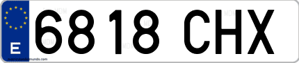 Ejemplo de matrícula de coche ordinaria 6818 CHX