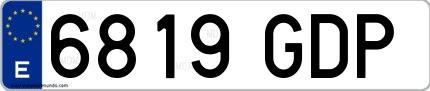 Ejemplo de matrícula española 6819 GDP