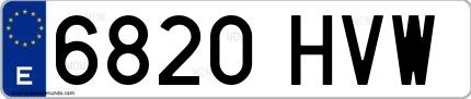 Ejemplo de matrícula española 6820 HVW