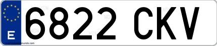 Ejemplo de matrícula española 6822 CKV