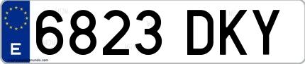 Ejemplo de matrícula española 6823 DKY