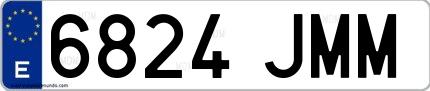 Ejemplo de matrícula española 6824 JMM