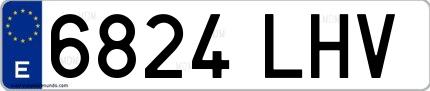 Ejemplo de matrícula de coche ordinaria 6824 LHV