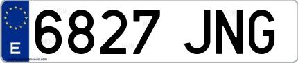 Ejemplo de matrícula española 6827 JNG