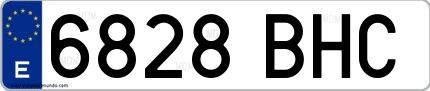 Ejemplo de matrícula española 6828 BHC