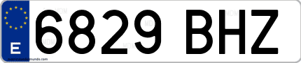 Ejemplo de matrícula de coche ordinaria 6829 BHZ
