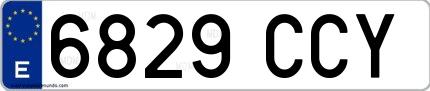 Ejemplo de matrícula española 6829 CCY