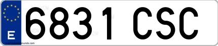 Ejemplo de matrícula española 6831 CSC