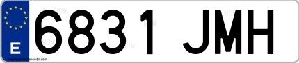 Ejemplo de matrícula española 6831 JMH