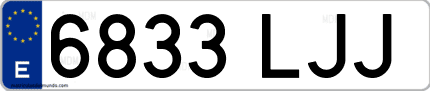 Ejemplo de matrícula de coche ordinaria 6833 LJJ