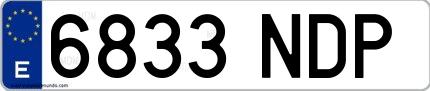 Ejemplo de matrícula española 6833 NDP