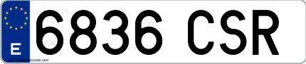 Ejemplo de matrícula española 6836 CSR