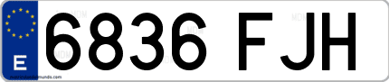Ejemplo de matrícula de coche ordinaria 6836 FJH