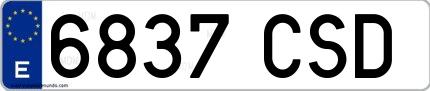 Ejemplo de matrícula española 6837 CSD