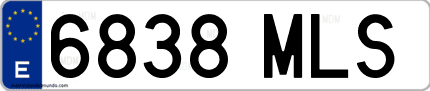 Ejemplo de matrícula de coche ordinaria 6838 MLS
