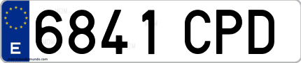 Ejemplo de matrícula de coche ordinaria 6841 CPD