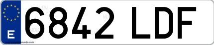 Ejemplo de matrícula española 6842 LDF