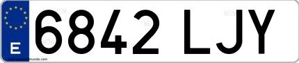 Ejemplo de matrícula española 6842 LJY